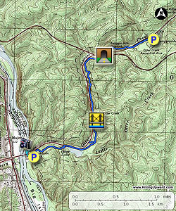 Small map for Otter Creek Hike