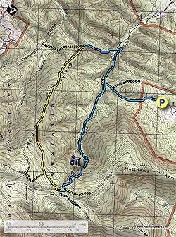 Small map for Overall Run and Beecher Ridge Hike
