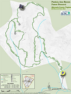 Small map for Patricia Ann Byrom Forest Preserve Hike