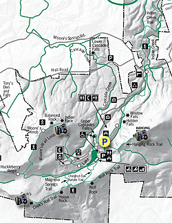 Small map for Pinch In Trail and Rock Jock Trail Hike