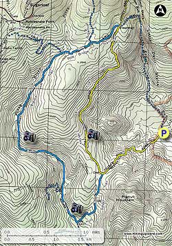 Small map for Piney Branch Hike