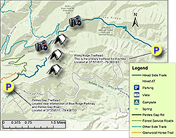 Small map for Piney Ridge Hike