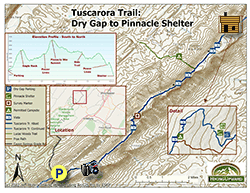 Small map for Pinnacle Shelter Hike