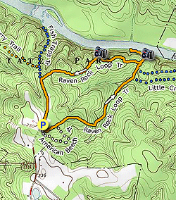 Small map for Raven Rock Hike