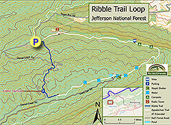 Small map for Ribble Loop Hike