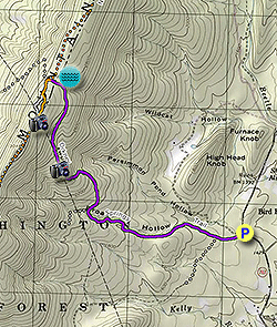 Small map for Riddle's Cut Hike