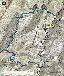 Small map for Riprap Hollow Hike
