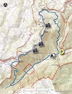 Small map for Rock Castle Gorge Hike