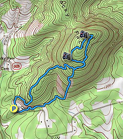 Small map for Rocky Face Mountain Hike