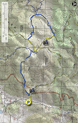 Small map for Sams Ridge and Catlett Spur Hike