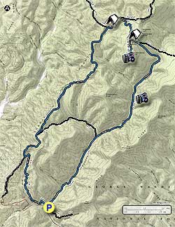 Small map for Shenandoah Mountain Hike