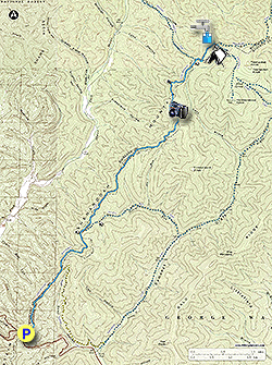Small map for Shenandoah Mtn and Lynn Spring Hike