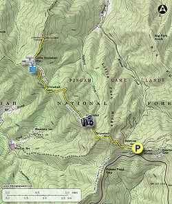 Small map for Snowball Trail Hike