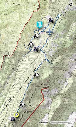 Small map for Spruce Knob and Seneca Creek Hike