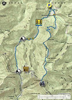 Small map for Standing Indian Hike
