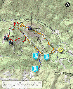 Small map for Stone Mountain and Wolf Rock Hike