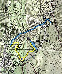 Small map for Stony Man Mountain Loop Hike