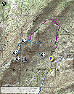 Small map for Sulphur Springs Gap and White Rock Cliff Hike