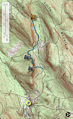 Small map for Sunset Rocks Hike