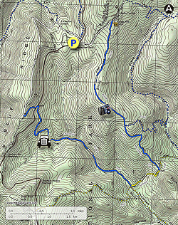 Small map for Thornton River Hike