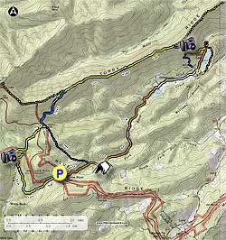 Small map for Torry Ridge and White Rock Falls Hike