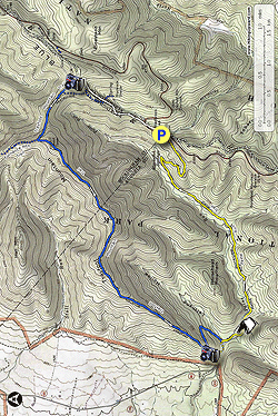 Small map for Trayfoot Mountain and Paine Run Hike