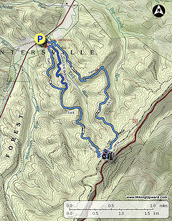 Small map for Two Lick Loop Trail