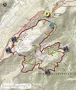 Small map for Wintergreen Hike