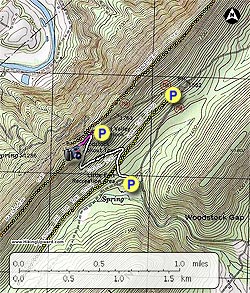 Small map for Woodstock Tower Hike
