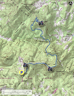 Small map for Yellow Mountain Lookout Tower Hike