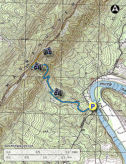 Small map for Yoda Overlook Hike