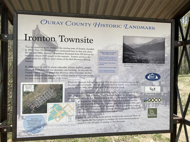 Ironton Townsite historical info kiosk