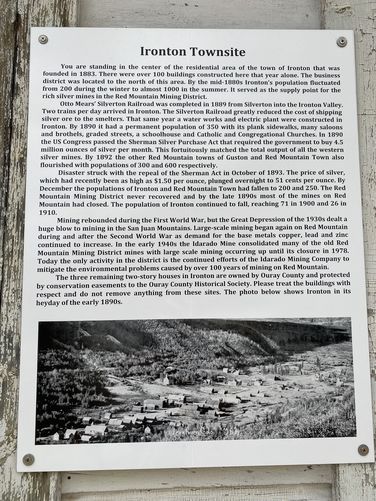 Ironton Townsite historical info