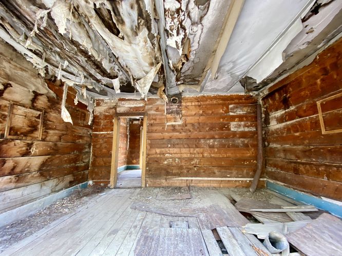 Inside abandoned Ironton Town building