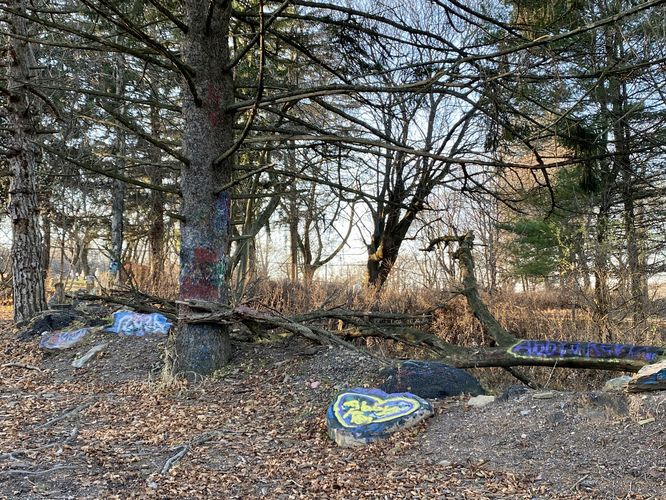 Graffiti near the side entrance to Old PA-61