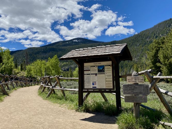 Adams Falls trailhead (East Inlet Trail)