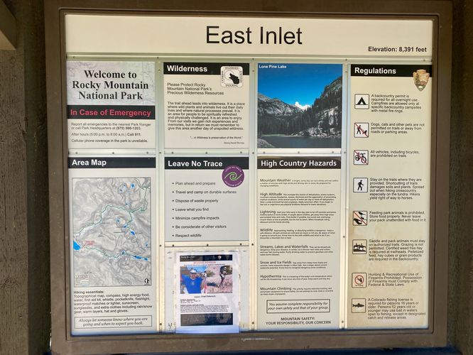 East Inlet Trail info kiosk