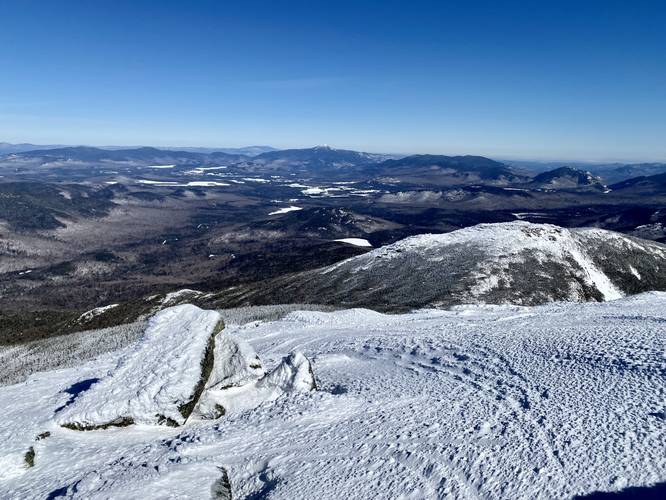 Stunning view of Wright Peak, Whiteface Mountain, and other Adirondack Mountains from Algonquin Peak's slopes
