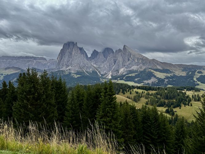 View of Alpe di Siusi from the cable car station