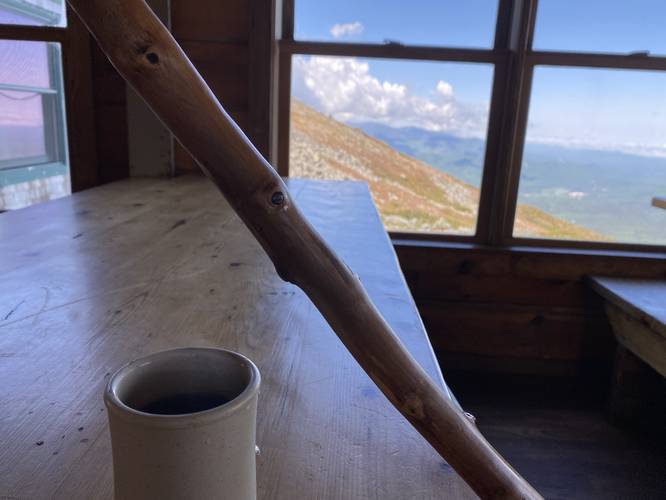 Coffee in the Lakes of the Clouds hut