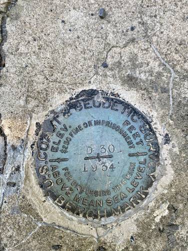 USGS Survey marker (no elevation marked), 1934