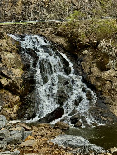 Portrait of Antietam Lake Falls (30-feet tall)