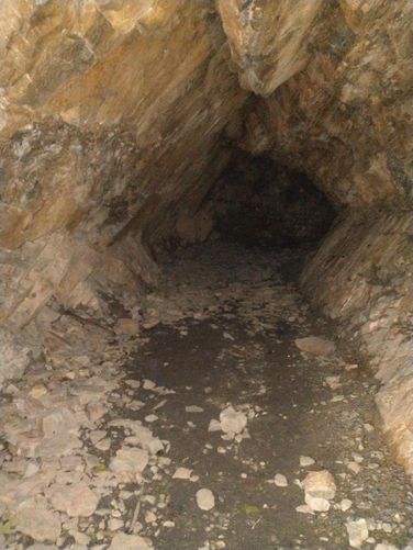 The view inside the cave with a little help from our lights.