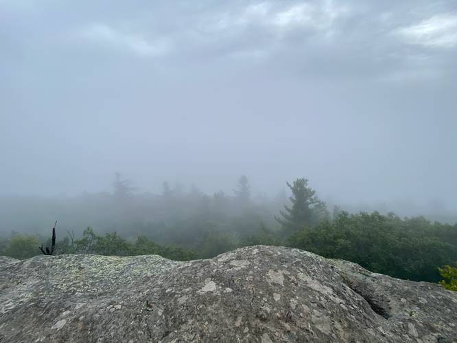 Foggy view from Approaching Artists Rock