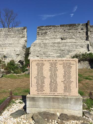 Memorial for lives lost at the Austin Dam in 1911