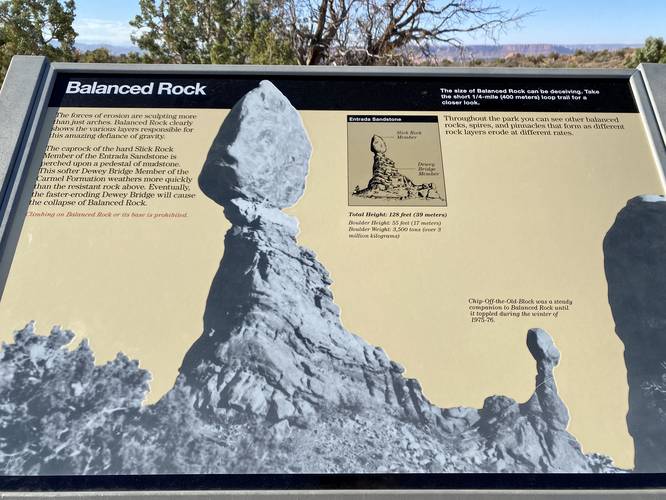 "Balanced Rock" information kiosk about how it was formed
