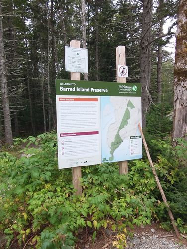 Information placard at parking area