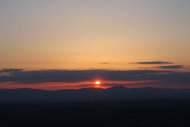 Sunset over New York State from the summit
