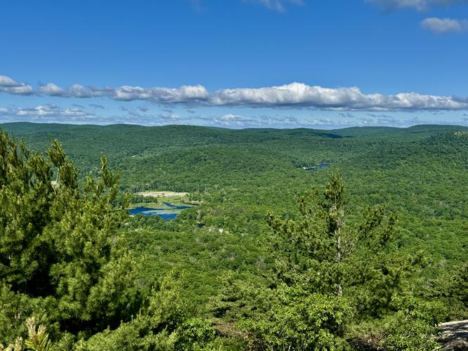 View from Bear Mountain with a pond below