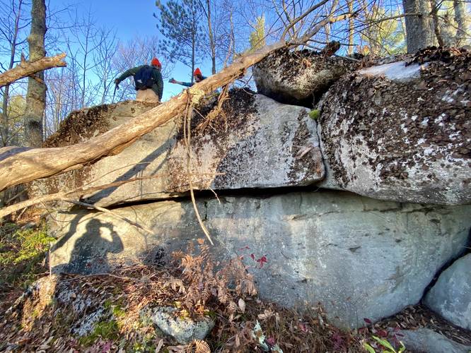 Large boulder with obstructed view